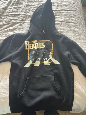 The Beatles Black Hoodie with Abbey Road Graphic